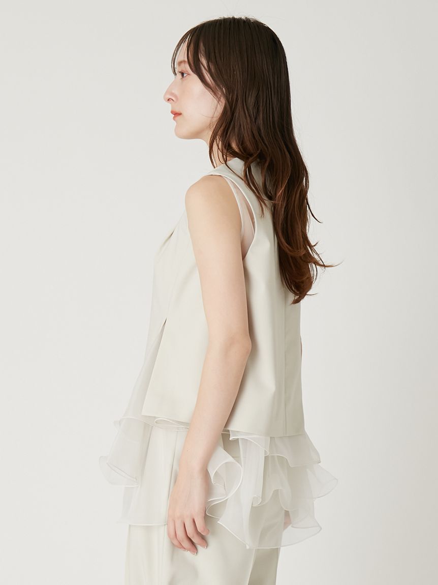 FRAY I.D「【00サイズあり】ラッフルフリルセットアップ／ウォッシャブル・抗ピリング」|ワンピース|