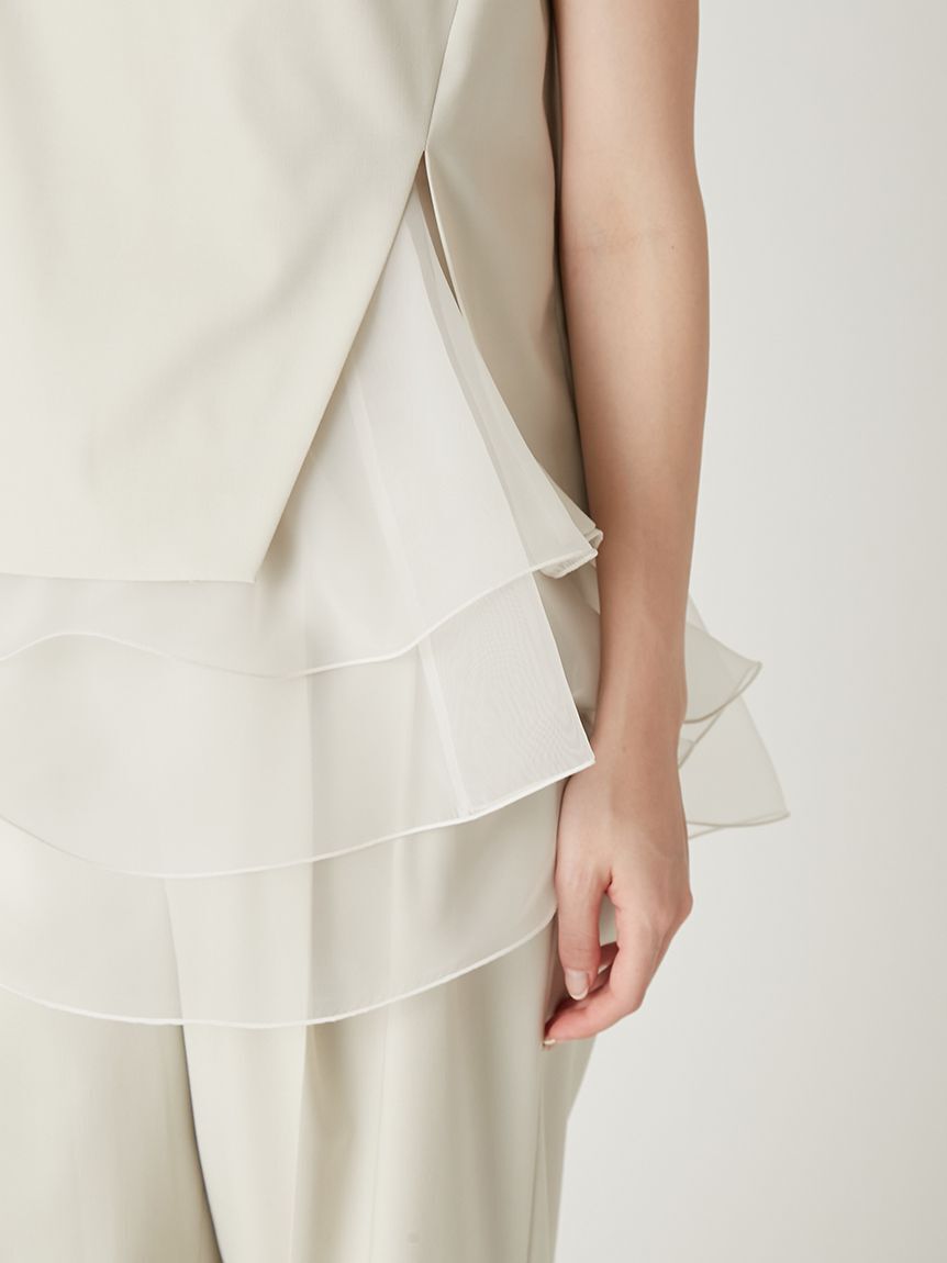 FRAY I.D「【00サイズあり】ラッフルフリルセットアップ／ウォッシャブル・抗ピリング」|ワンピース|