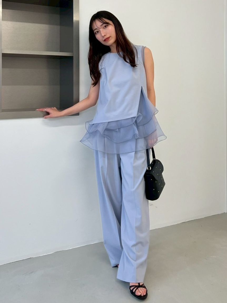 FRAY I.D「【00サイズあり】ラッフルフリルセットアップ／ウォッシャブル・抗ピリング」|ワンピース|LBLU