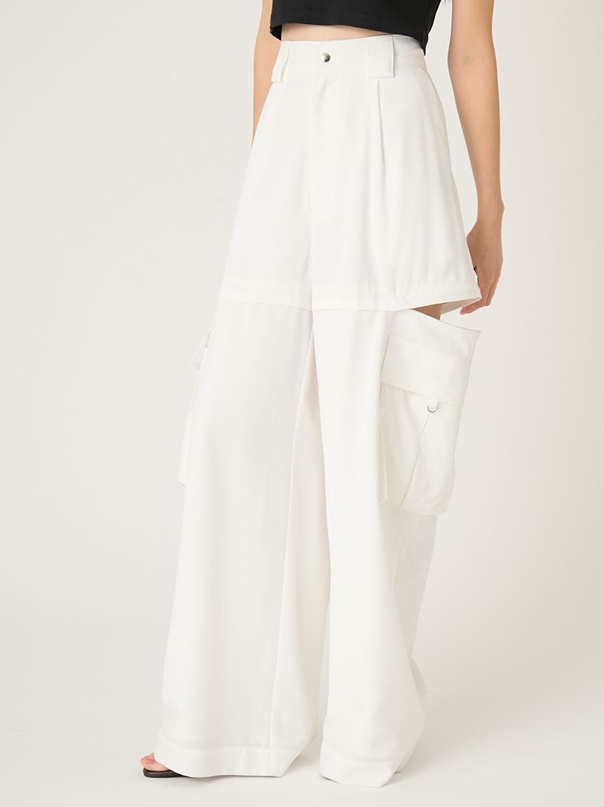 FRAY I.D「サイドファスナーカーゴパンツ／ウォッシャブル・防シワ・接触冷感」|チノ|