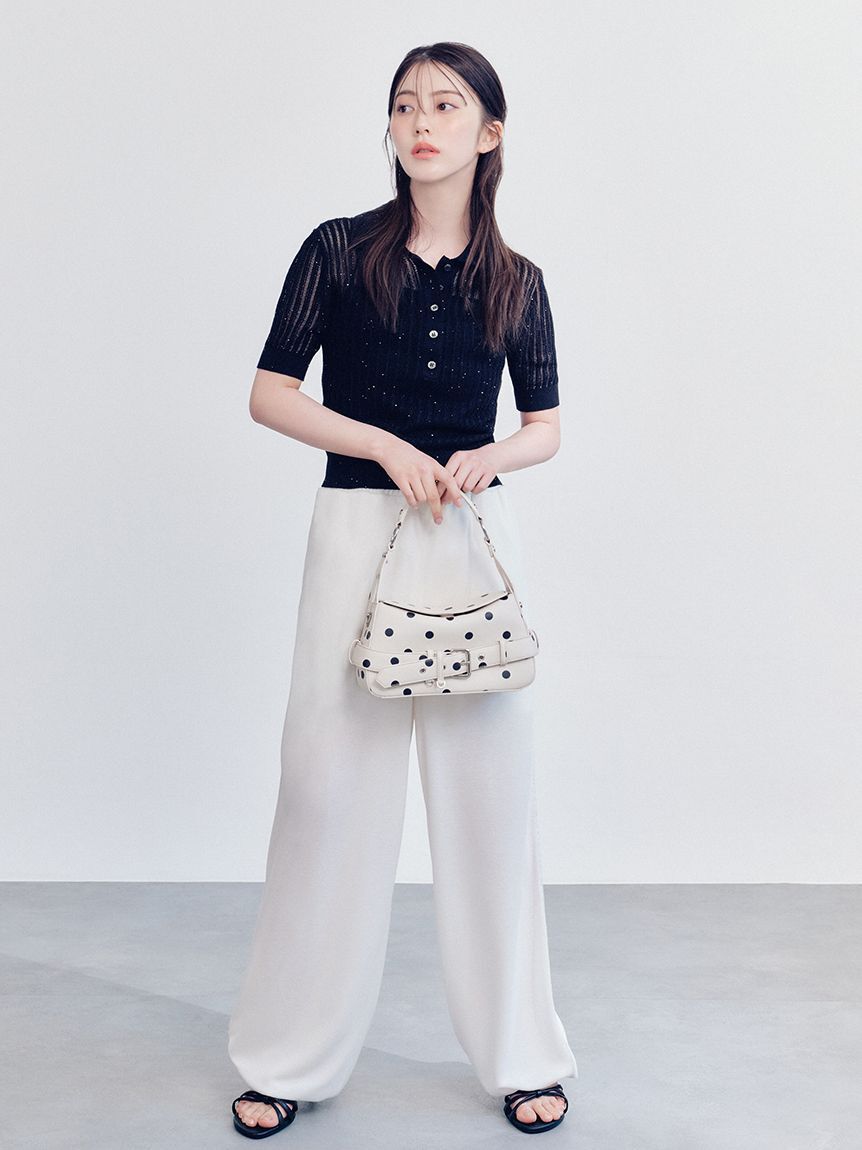 FRAY I.D「【LUMISHADE】ドロストウエストゴムパンツ／UVカット・ウォッシャブル」|チノ|WHT