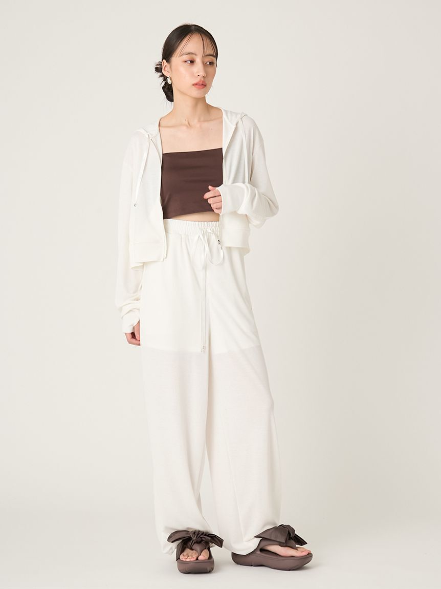 FRAY I.D「【LUMISHADE】ドロストウエストゴムパンツ／UVカット・ウォッシャブル」|チノ|