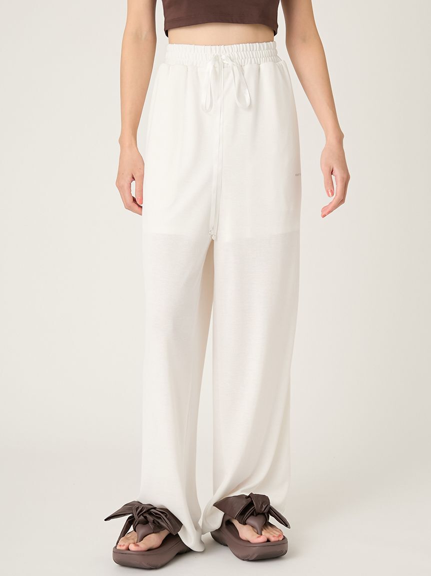 FRAY I.D「【LUMISHADE】ドロストウエストゴムパンツ／UVカット・ウォッシャブル」|チノ|