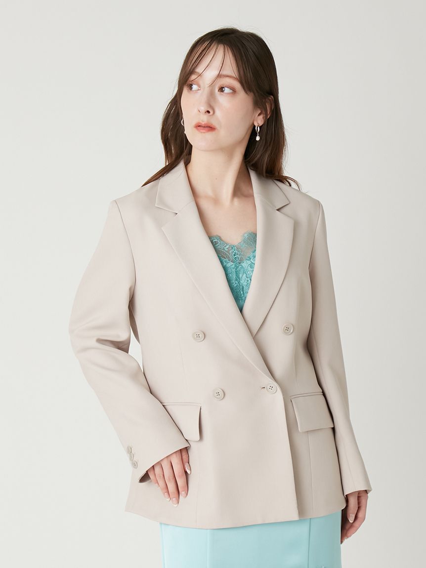 FRAY I.D「ダブルテーラードジャケット／ウォッシャブル・UVカット・防シワ・接触冷感」|テーラードジャケット|