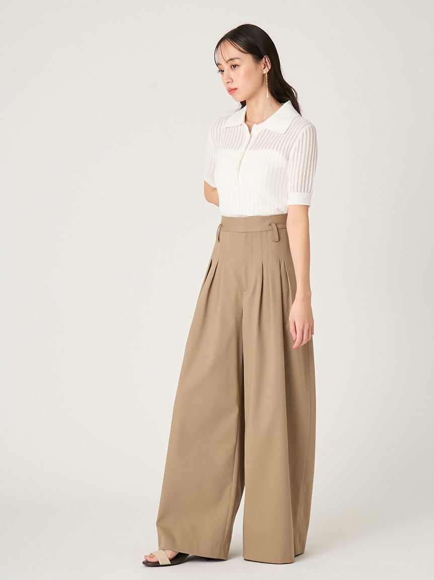 FRAY I.D「スパンコールアイレットケーブルポロニット」|ニット・セーター|