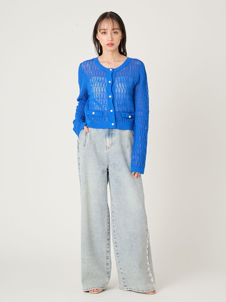 FRAY I.D「クロシェクルーネックカーディガン」|カーディガン|