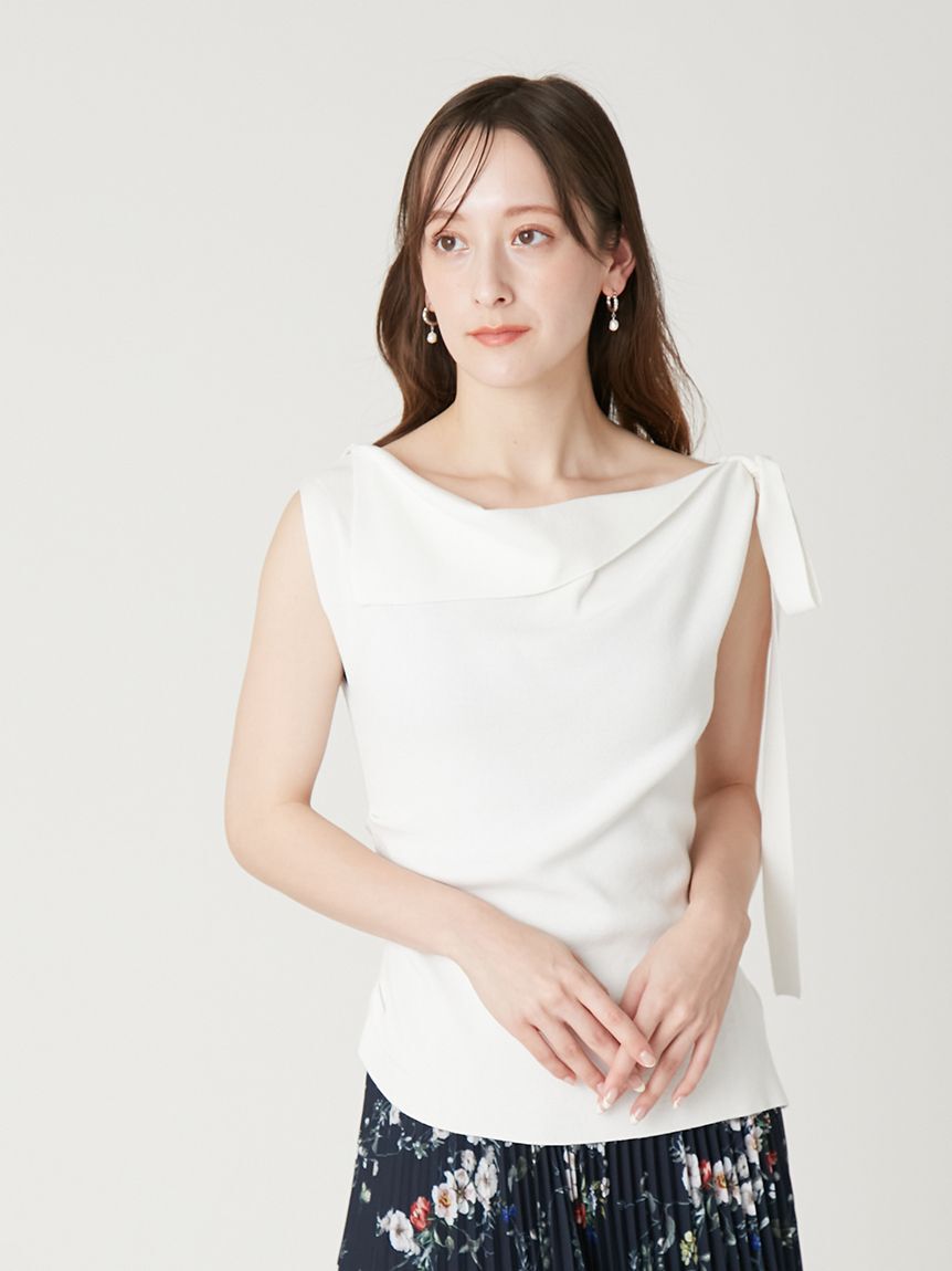 FRAY I.D「アシメネックドレープニット／ウォッシャブル」|ニット・セーター|