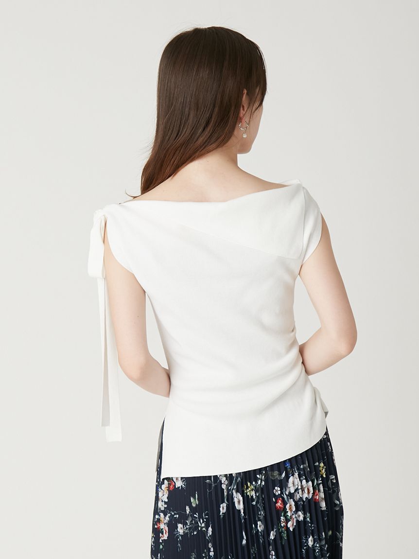 FRAY I.D「アシメネックドレープニット／ウォッシャブル」|ニット・セーター|