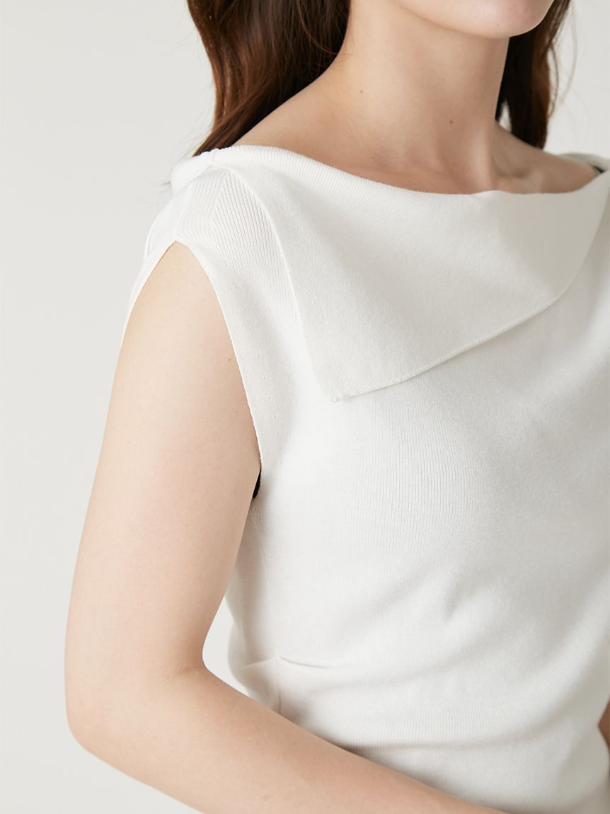 FRAY I.D「アシメネックドレープニット／ウォッシャブル」|ニット・セーター|