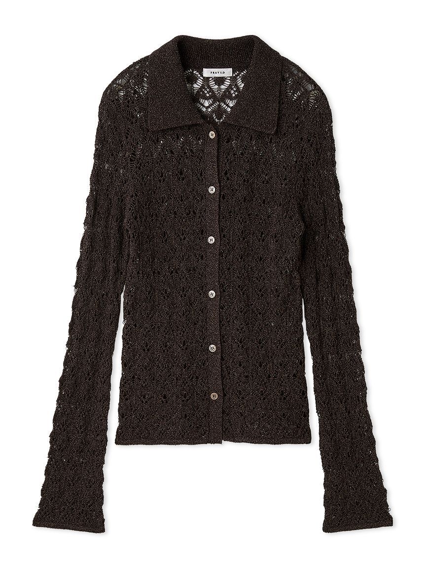 FRAY I.D「クロシェポロニットカーディガン」|カーディガン|