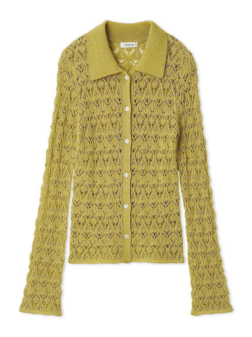 FRAY I.D「クロシェポロニットカーディガン」|カーディガン|LIME