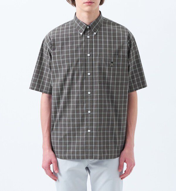 MACKINTOSH PHILOSOPHY「バッキンガムベア オーバーサイズボタンダウンシャツ モノトーンチェック」|シャツ・ブラウス|