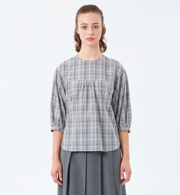 MACKINTOSH PHILOSOPHY「フロントギャザーチェックブラウス」|シャツ・ブラウス|
