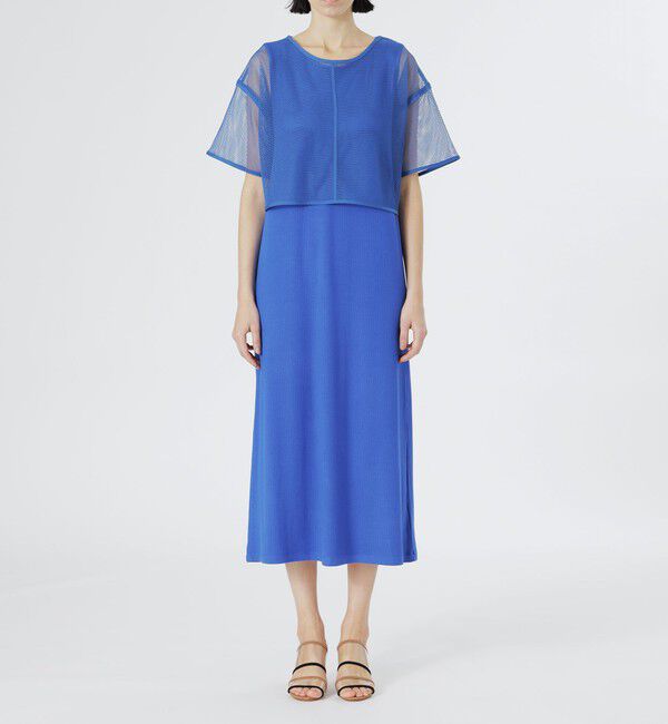  「メッシュレイヤードカットソーワンピース」|ワンピース|