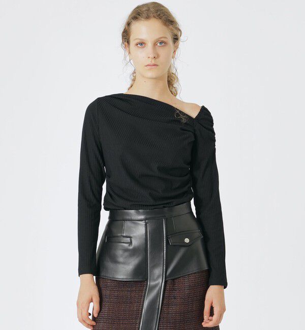  「テレコデザイントップス」|Tシャツ・カットソー|ブラック