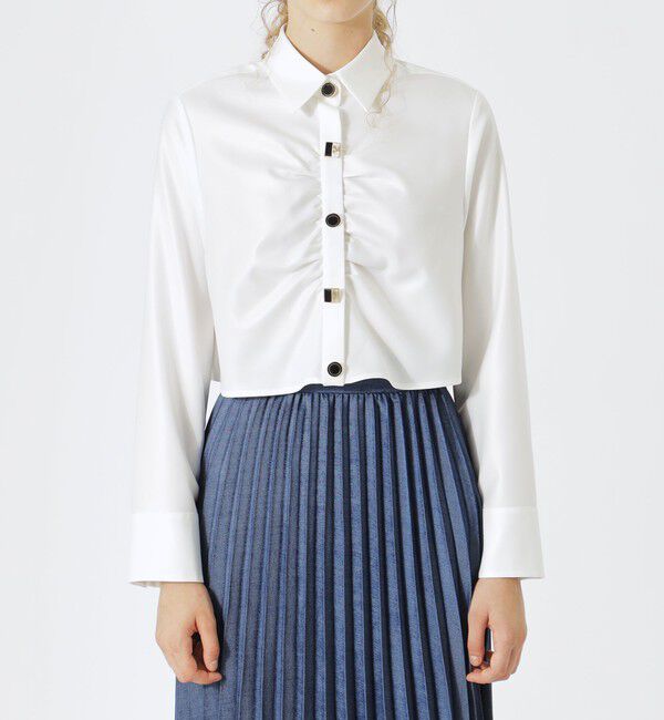  「ギャザークロップドシャツ」|シャツ・ブラウス|
