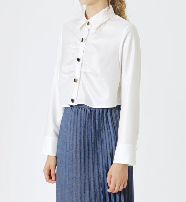  「ギャザークロップドシャツ」|シャツ・ブラウス|