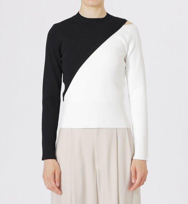  「ブロッキングカットアウトニット」|ニット・セーター|