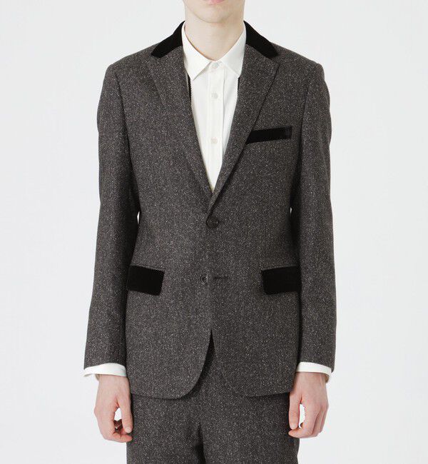  「ベルベットコンビシルクネップジャケット」|テーラードジャケット|