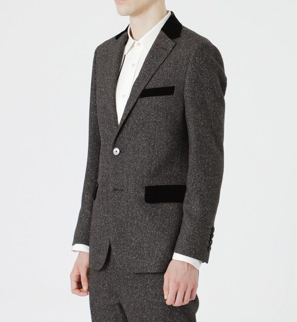  「ベルベットコンビシルクネップジャケット」|テーラードジャケット|