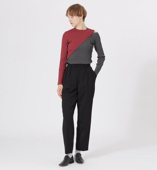  「スーパークリースインタックテーパードパンツ」|スラックス|