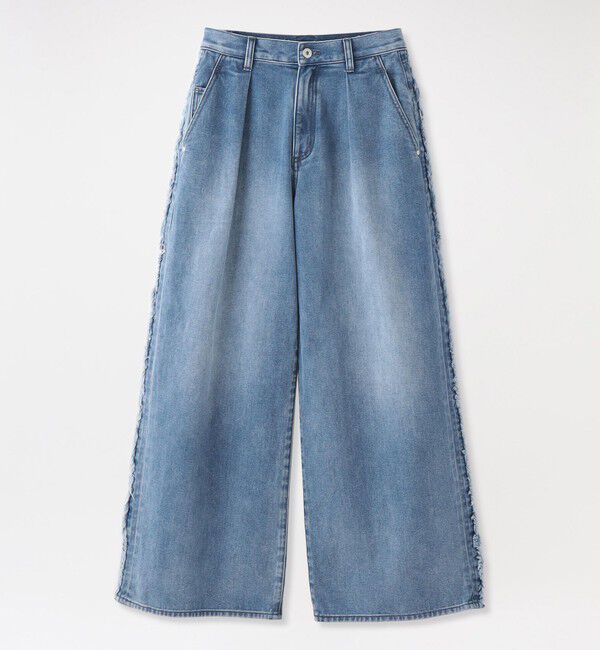  「サイドフリンジワイドデニム」|デニム|