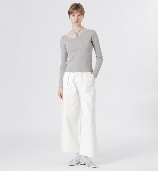  「サイドフリンジワイドデニム」|デニム|