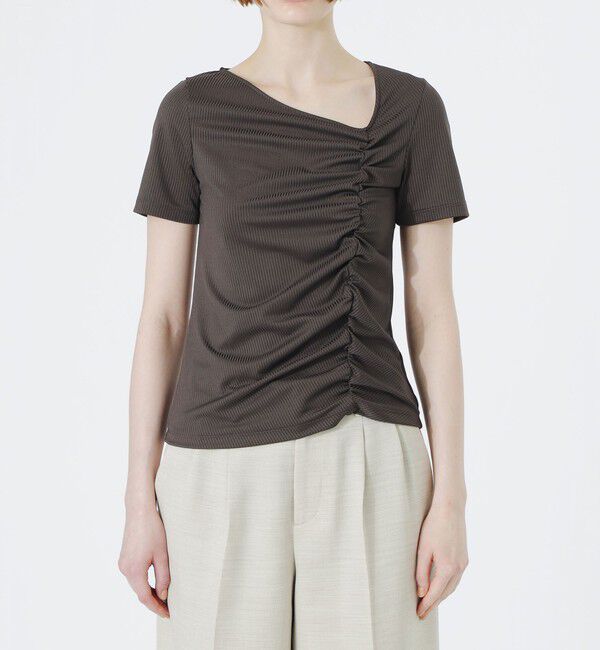  「アシンメトリーネックトップス」|Tシャツ・カットソー|