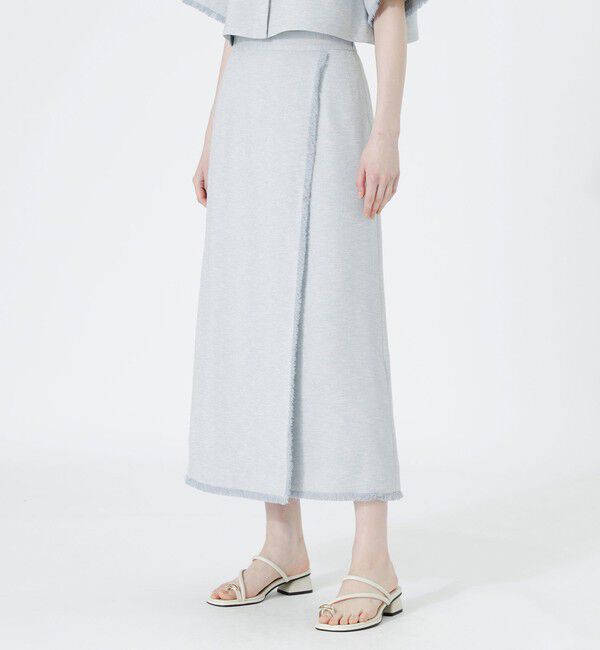  「フリンジスカート」|スカート|サックスブルー