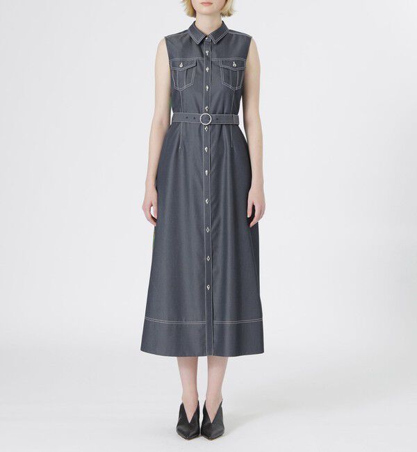  「バックスカーフノースリーブワンピース」|ワンピース|