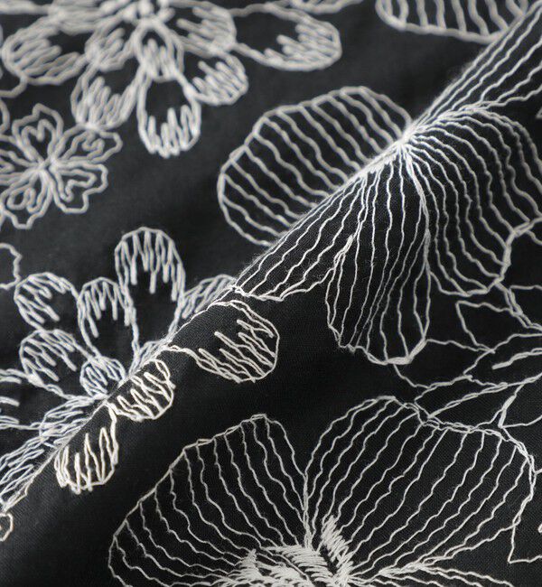  「フラワーエンブロイダリーオープンカラーショートスリーブシャツ」|シャツ・ブラウス|