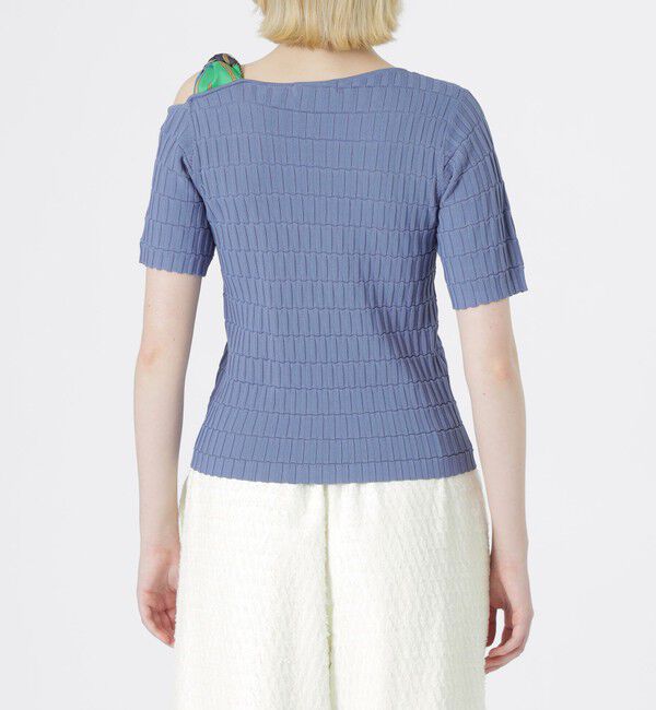  「スカーフコンビカットアウトニット」|Tシャツ・カットソー|