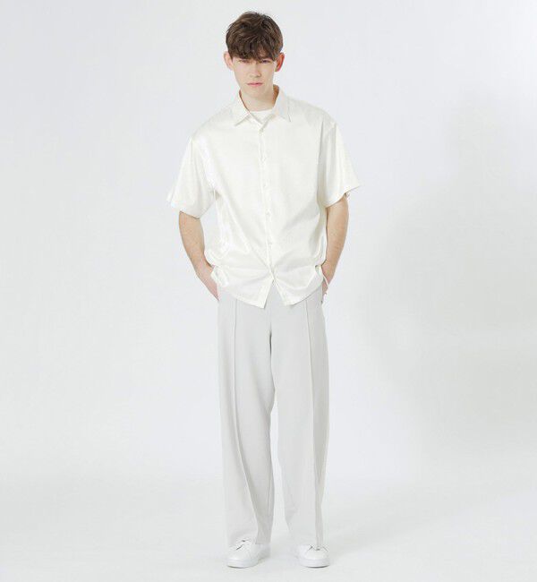  「サテンジャカードショートスリーブシャツ」|シャツ・ブラウス|