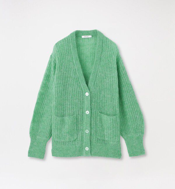 「メッシュニットオーバーカーディガン」|ニット・セーター|ライトグリーン