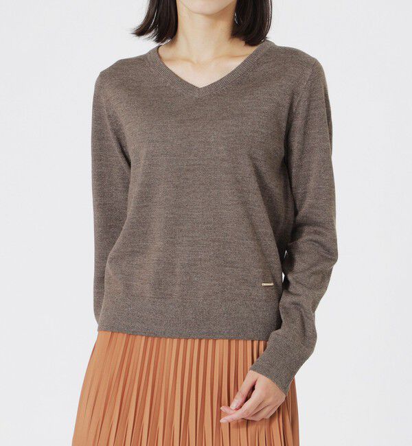  「ラメハイゲージVネック」|ニット・セーター|