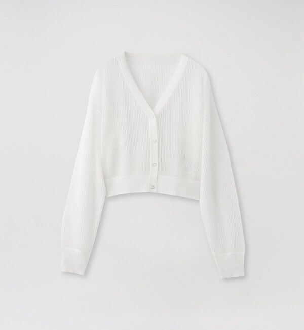  「メッシュニットカーディガン」|ニット・セーター|ホワイト