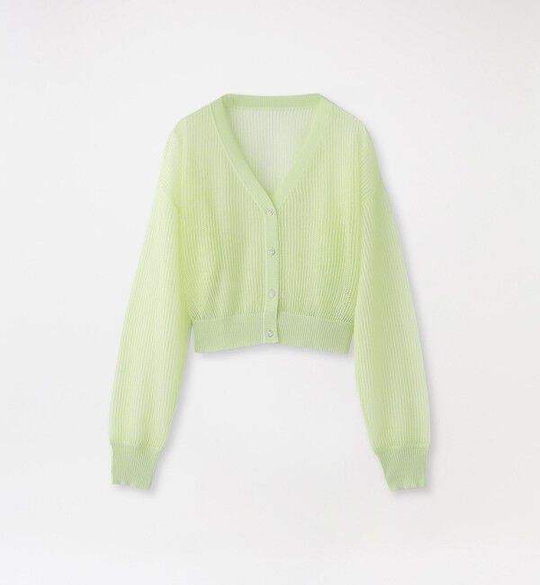  「メッシュニットカーディガン」|ニット・セーター|イエロー