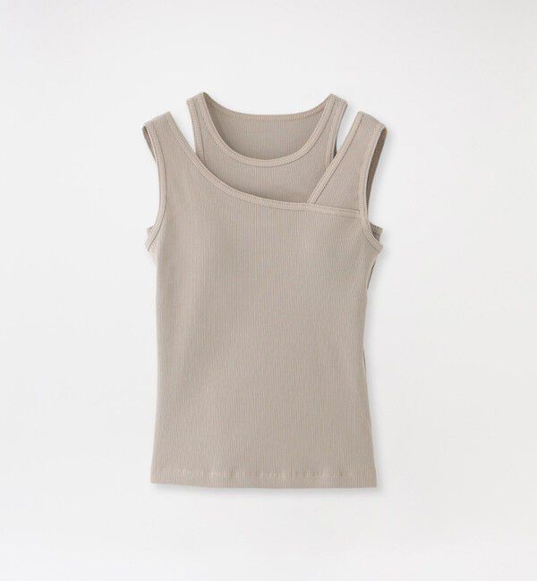  「カップ付きレイヤードタンクトップ」|その他|ベージュ