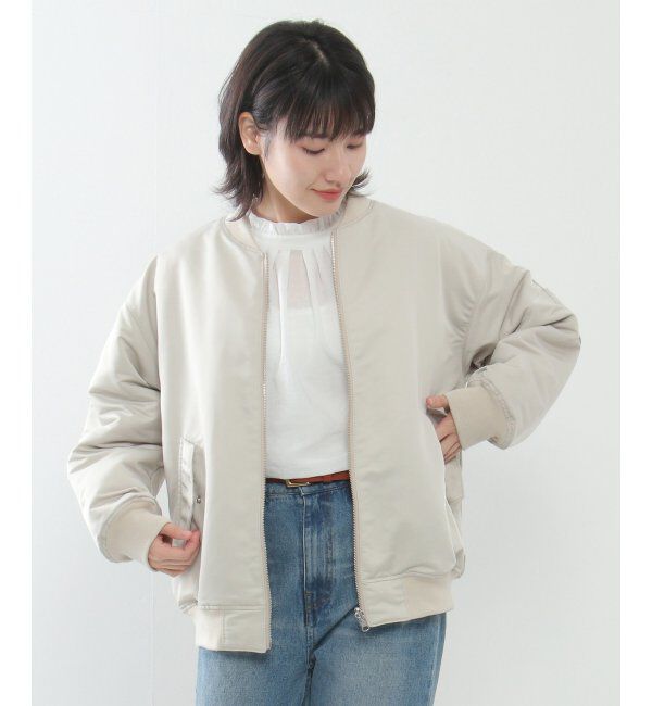 ikka「2WAYキルトMA-1」|ブルゾン・スタジャン|オフホワイト