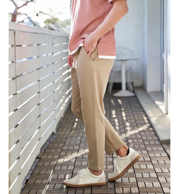 ikka「【雑誌MonoMax5月号掲載】GOKU楽パンツ EASY STRETCH 冷感アンクル「小泉孝太郎さん着用モデル」」|スラックス|