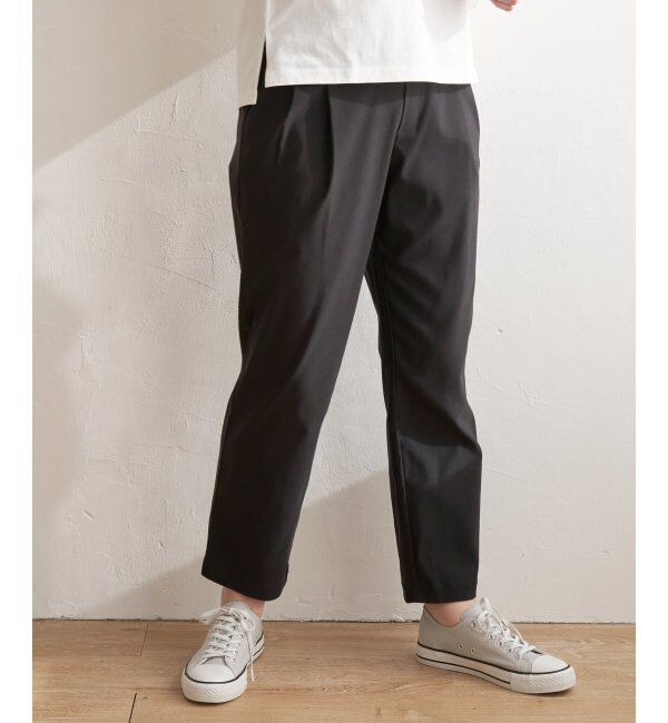 ikka「GOKU楽 ストレッチテーパードパンツ」|その他|ブラック