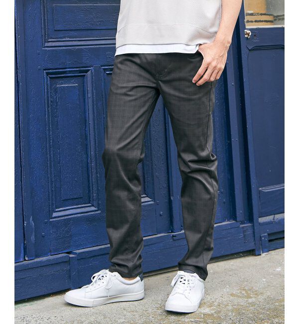 ikka「【雑誌MonoMax5月号掲載】接触冷感チェック5ポケットパンツ「小泉孝太郎さん着用モデル」」|スラックス|