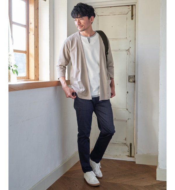 ikka「【雑誌MonoMax5月号掲載】接触冷感チェック5ポケットパンツ「小泉孝太郎さん着用モデル」」|スラックス|