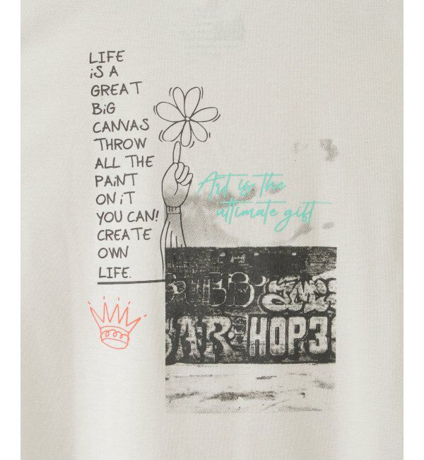 ikka kids「鹿の子裾レイヤープリントTシャツ（120~160cm）」|Tシャツ・カットソー|