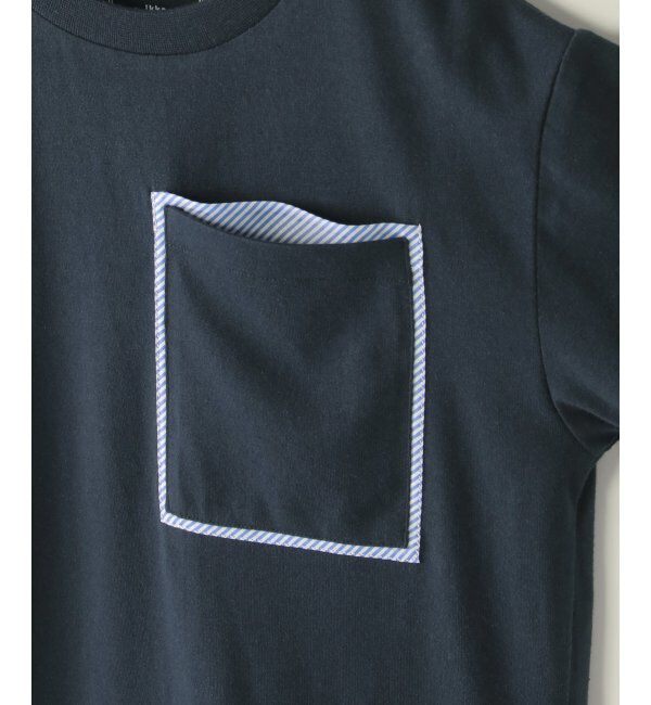 ikka kids「【親子おそろい】ストライプMIXビッグポケTシャツ（120~160cm）」|Tシャツ・カットソー|