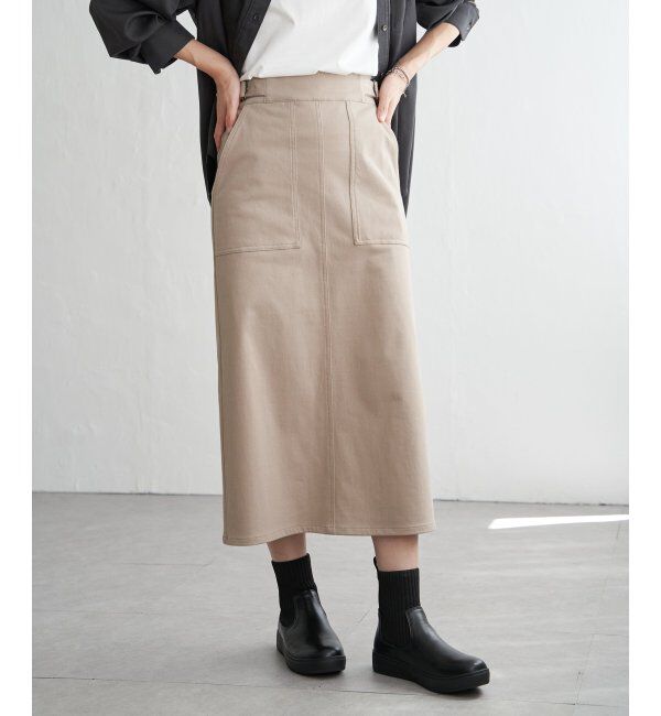 ikka「GOKU楽Iラインタイトスカート」|スカート|