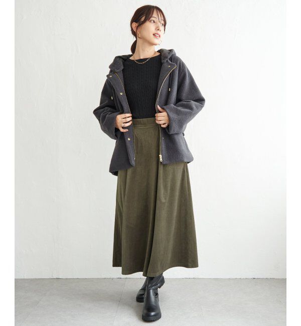 ikka「ベロアツイルラップフウスカーチョ」|スカート|