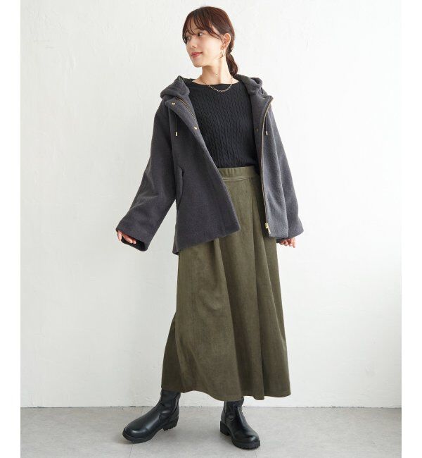 ikka「ベロアツイルラップフウスカーチョ」|スカート|