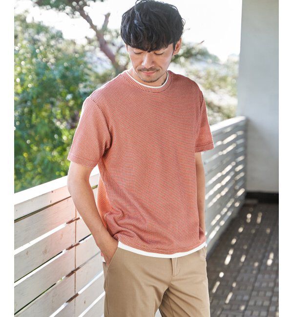 ikka「【雑誌MonoMax5月号掲載】冷感ドライワッフルフェイクT「小泉孝太郎さん着用モデル」」|Tシャツ・カットソー|