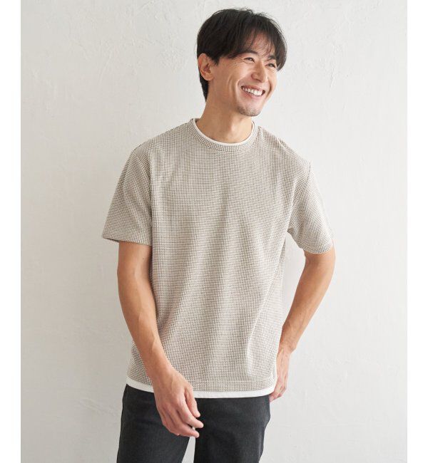 ikka「【雑誌MonoMax5月号掲載】冷感ドライワッフルフェイクT「小泉孝太郎さん着用モデル」」|Tシャツ・カットソー|